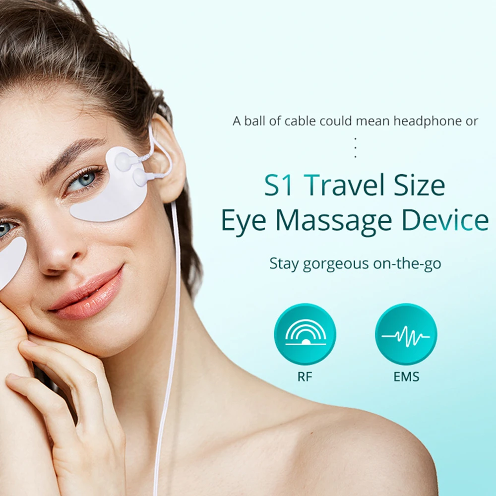 

Electric Microcurrent RF Eye Mask Mini Patch Hydrogel EMS Massage Device Reduce Wrinkles Puffiness Dark Circles Eye Bags Tools
