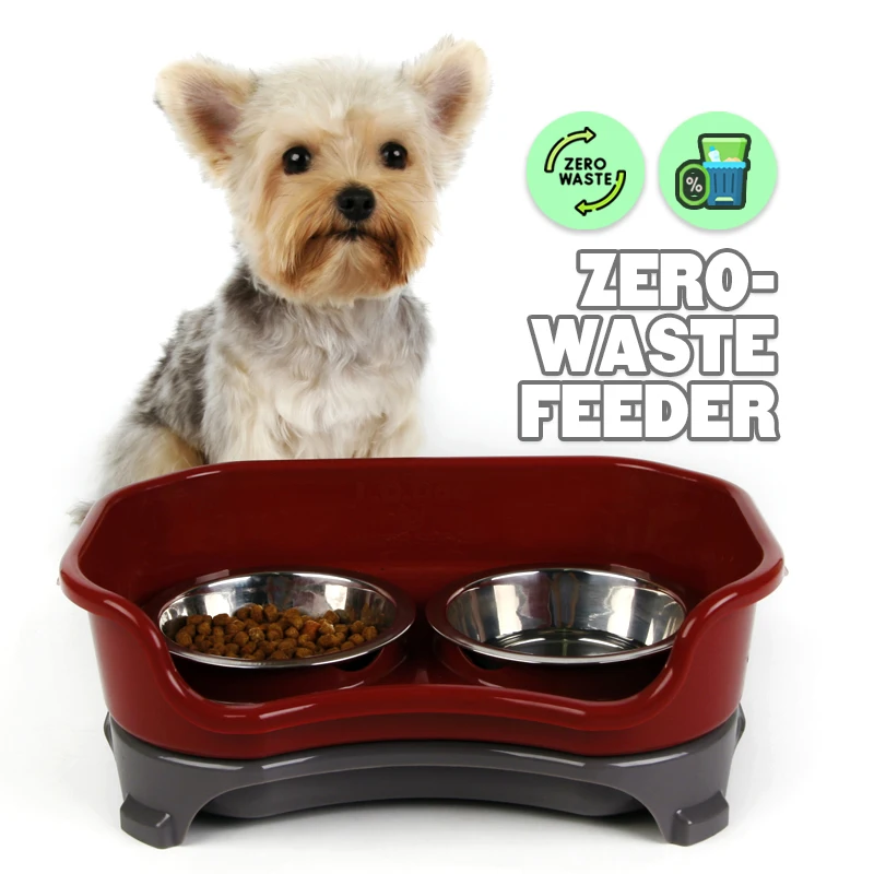 

Anti-splash Feeder Stainless Steel Dog Water Bowls Raised Food Feeding Bowl For Dogs Cats Anti Splash Detachable Pet Waterer