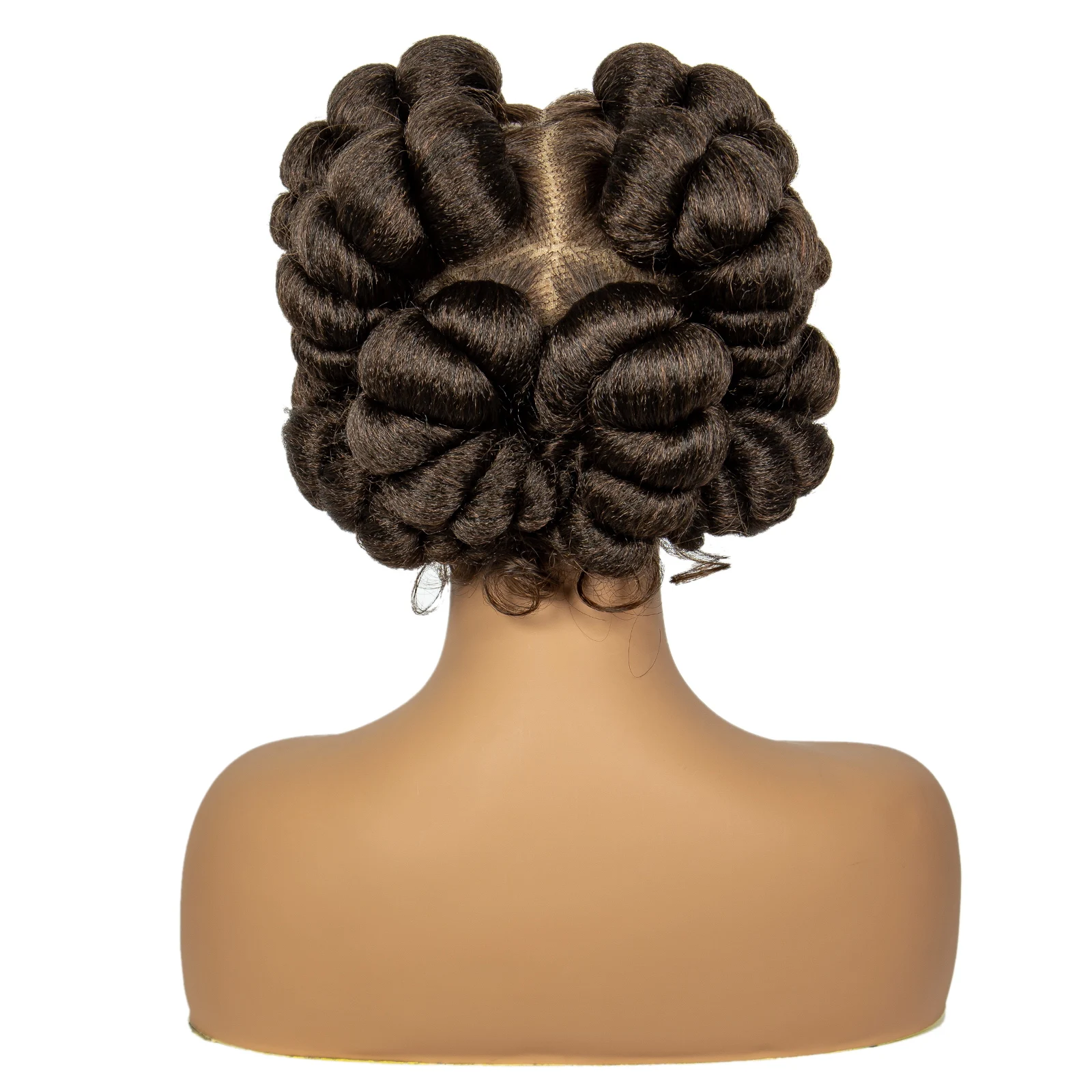 Парик ручной работы 1B-30 с эффектом омбре коричневая плетеная фототкань коротким