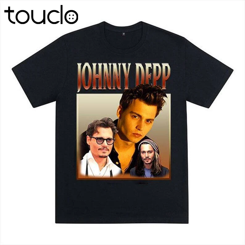 

Винтажная хлопковая футболка с надписью John Depp, в стиле 90-х