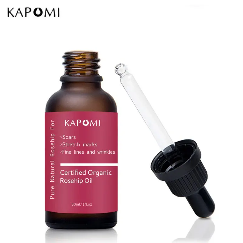 

Kapomi Rosehip Oil Pure Natural Rosehip Extract Hydrosol Rosehip Essence for Scars Stretch Marks Anti-Aging Lift Brighten Skin