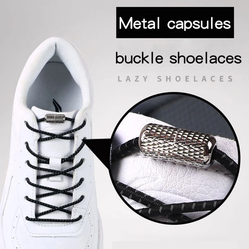 

Эластичные шнурки без завязывания, полукруглые шнурки для обуви для детей и взрослых, шнурки для кроссовок, быстрые ленивые металлические ш...