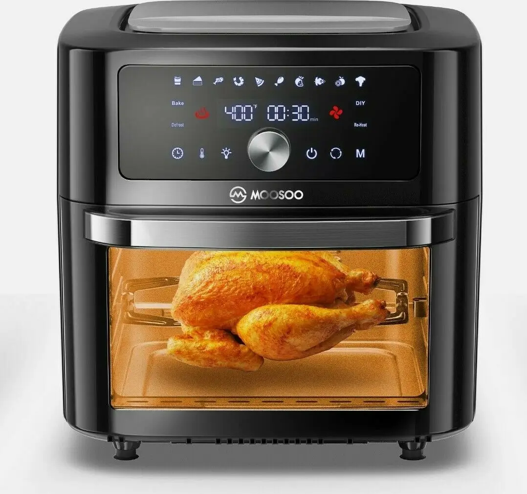 

Горячая распродажа электрическая фритюрница MOOSOO 20QT1800W, Духовка Гриль-тостер со светодиодным цифровым сенсорным экраном