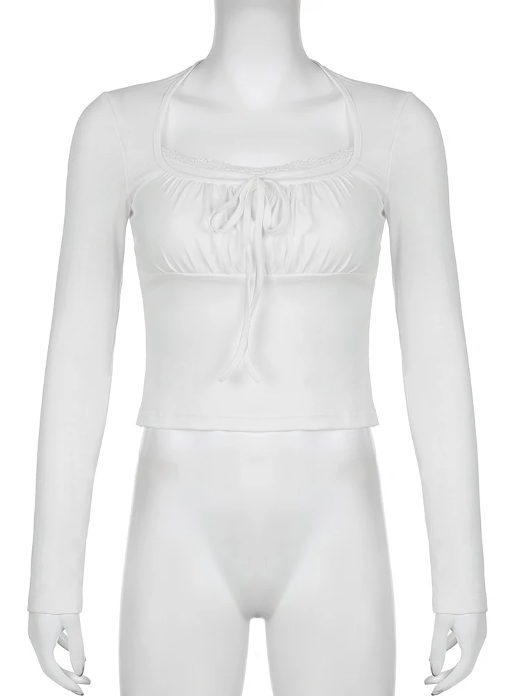 Женский Повседневный пуловер с длинным рукавом квадратным вырезом