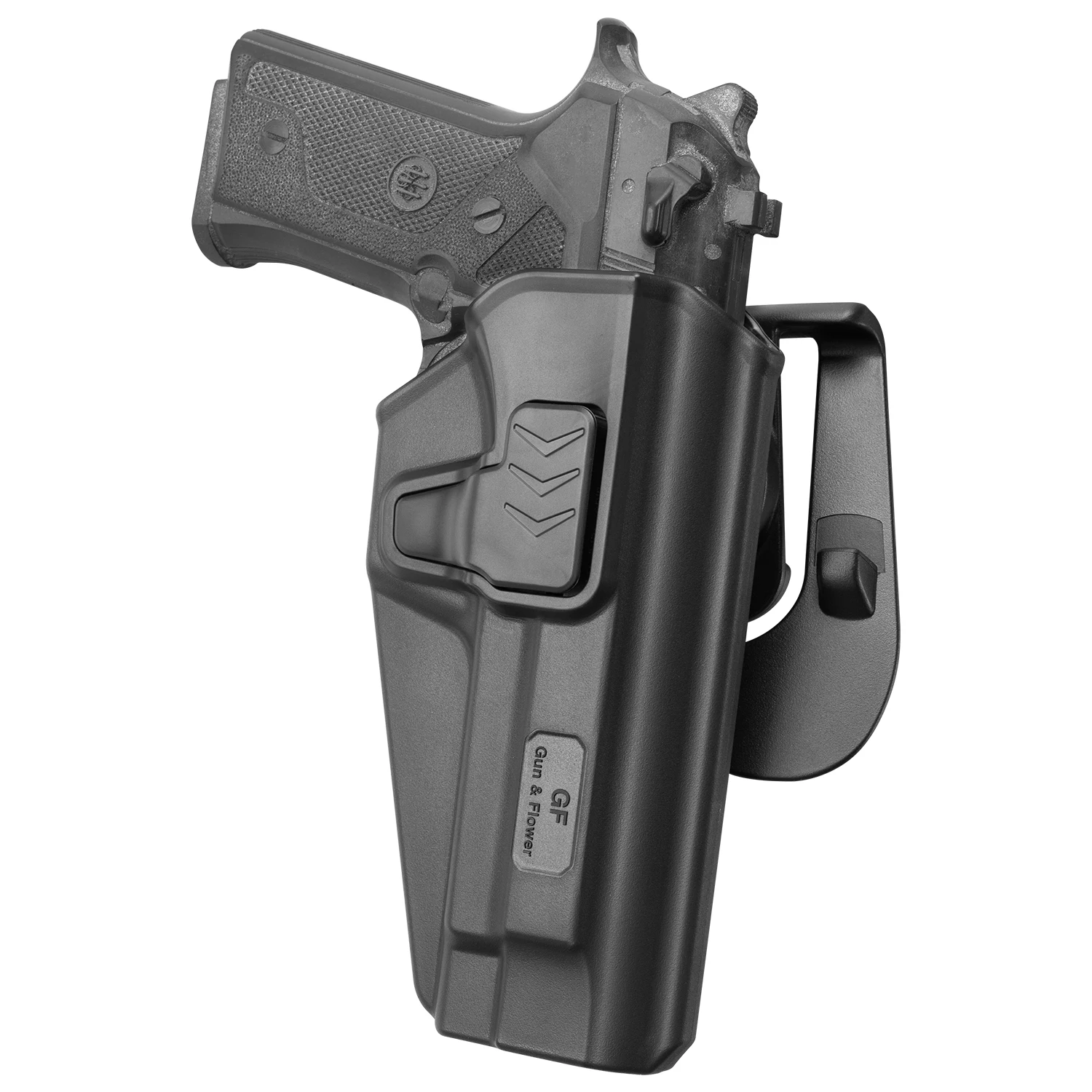 

Gun&Flower Beretta 92FS Index Release Finger Plastic Pistol Holder with 360° Retention Roto