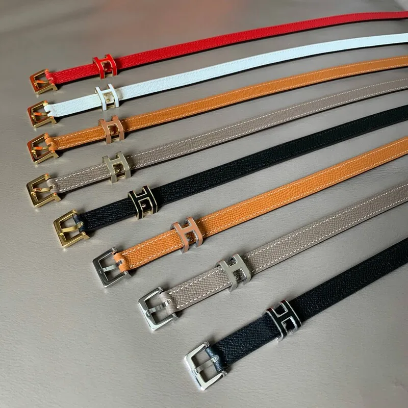 

Fine colour cowhide Fine Edition 1.5 width women's belt palladium plated needle buckle cowhide double sided waist belt