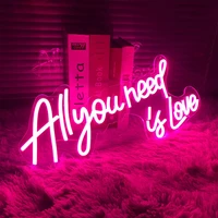 neon signs all you need is love led adjustable brightness flex light signs indoor home bedroom wall decor wedding decoration