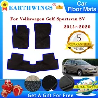 For VW Volkswagen Golf Sportsvan SV MK7 2015~2020 Car Floor Mats Rugs Panel Footpads Carpets Cape Cover Foot Pads Accessories