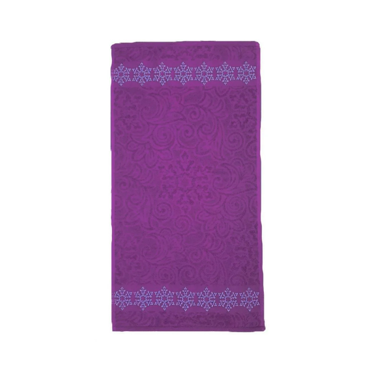 Махровое полотенце Вышний Волочек 35х70 - Снежинка пурпурная