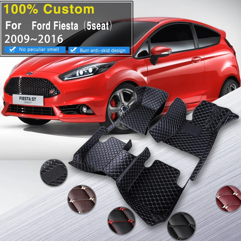 

Car Floor Mats For Ford Fiesta Mk6 Mark VI Mk7 WS WT WZ 2009~2016 Anti-dirt Pads Car Carpet Non-slip Auto Rug Car Accessories
