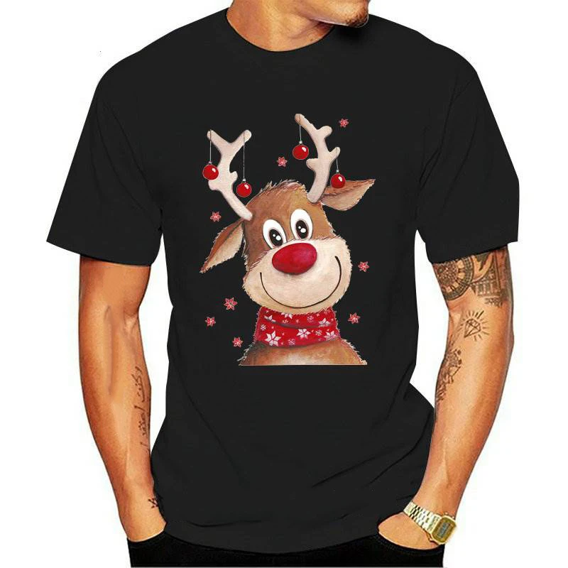 

Cotton Christmas Print Men T-shirt Solid Color High Quality Unisex Short Sleeve Fashion Top Tees Cheapest Stuff Free Shipping