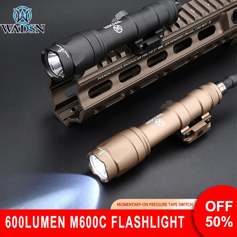 

WADSN M600 Tactical Weapon Gun light Airsoft Rifle M600C Surefir Flashlight 600Lumen Scout Scout Light with Pressure Switch