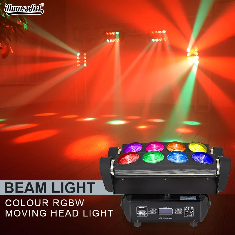 

LED 8X12W Beam Light Spider Moving Head Stage Lighting RGBW 4In1 DMX512 For Nightclub Disco Party DJ Concert