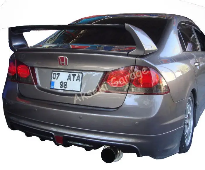 

For Honda Civic Fd (2006 - 2012) Mugen RR Style Rear Bumper-Skirt Right Single Outlet Abs Plastic Stylish Bumper Body Kit Rocker