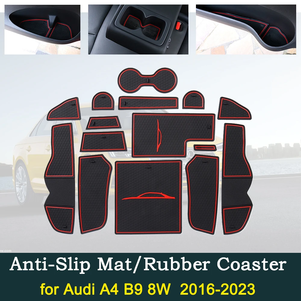 

Anti-Slip Gate Mats Cup Groove Pads for Audi A4 B9 8W 2016 2017 2018 2019 2020 2021 2022 2023 Hole Pad Car Styling Accessories