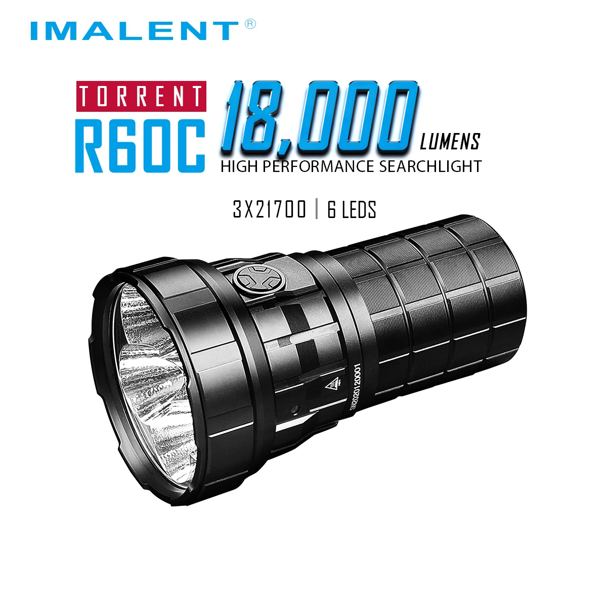 

IMALENT R60C Мощный фонарь с яркостью 18000 люмен, 6 Cree SST70.2 LED,дальность светового луча до 1038 метров, супер яркий, водонепроницаемый и перезаряжаемый....