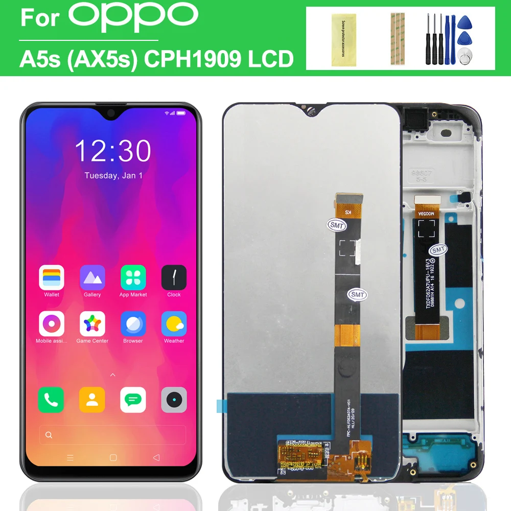

6.2" For Original For Oppo A5s AX5s LCD Display with Frame,Touch Screen Digitizer Assembly For Oppo A5s CPH1909,CPH1920 Display