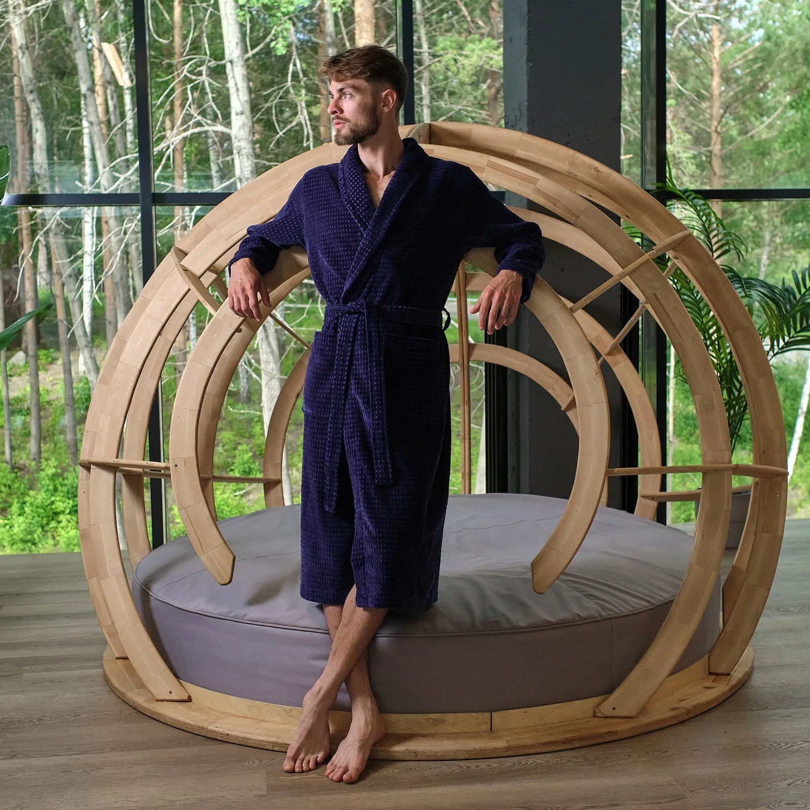 Халат махровый LoveLife Comfort цвет синий