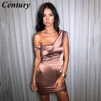 century sexy cocktail dress one shoulder sheath formal party dress simple ladies satin homecoming dress robe de cocktail