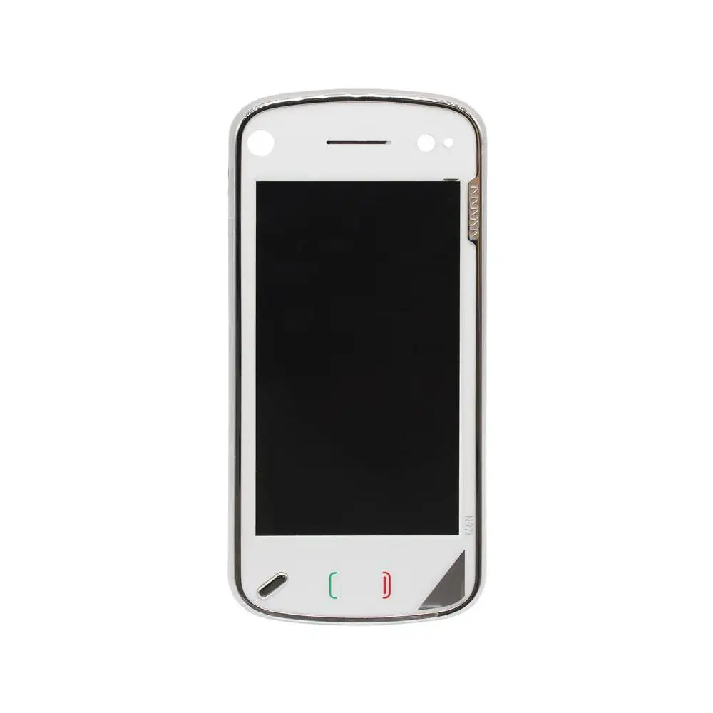 Тачскрин (сенсор) для Nokia N97 с рамкой (белый) |