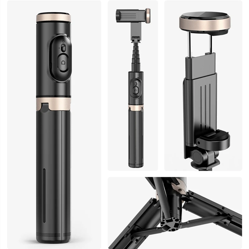 Roreta 2023 NEW Bluetooth Selfie Stick  Foldable Wireless Tripod with Bluetooth Shutter Monopod Live Photograph for iphone images - 6