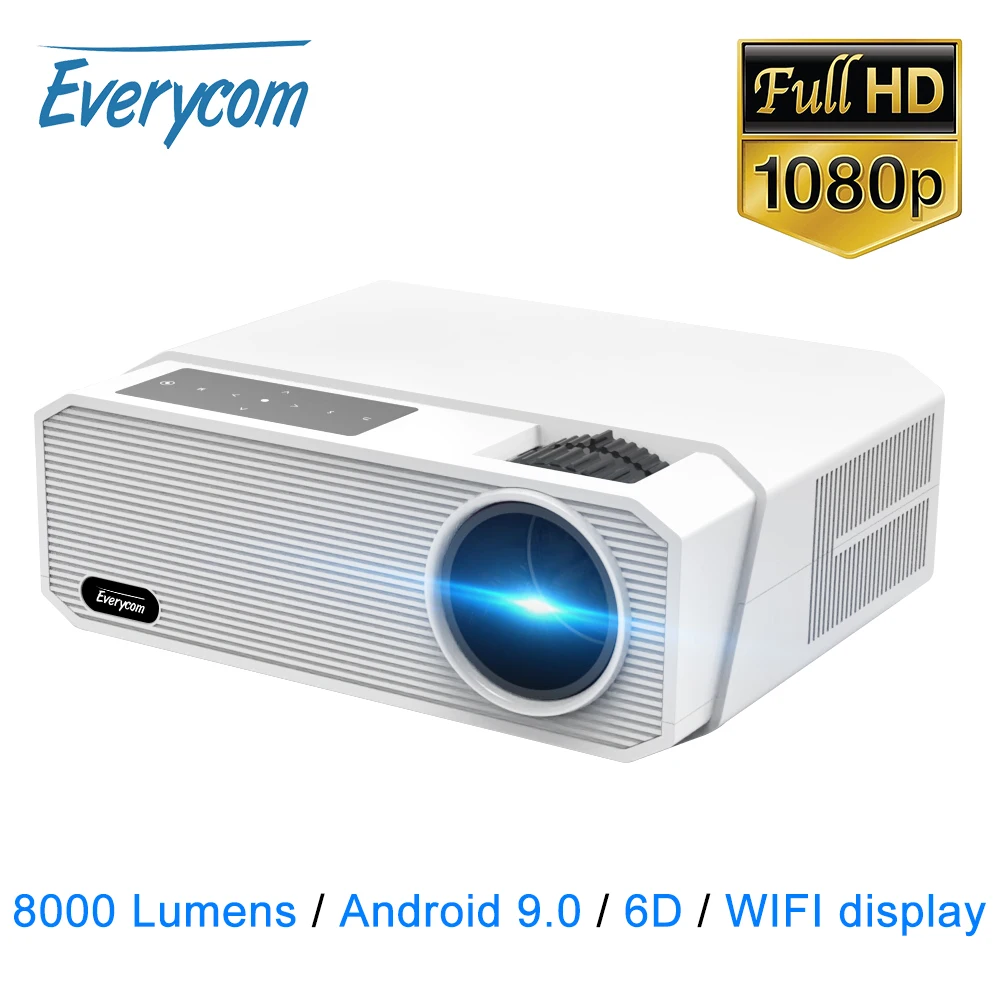 Everycom HQ9 LED 1080P 4K Проектор 2022 Яркость 8000 люмен FHD Android 9.0 5G WIFI Домашний кинотеатр для