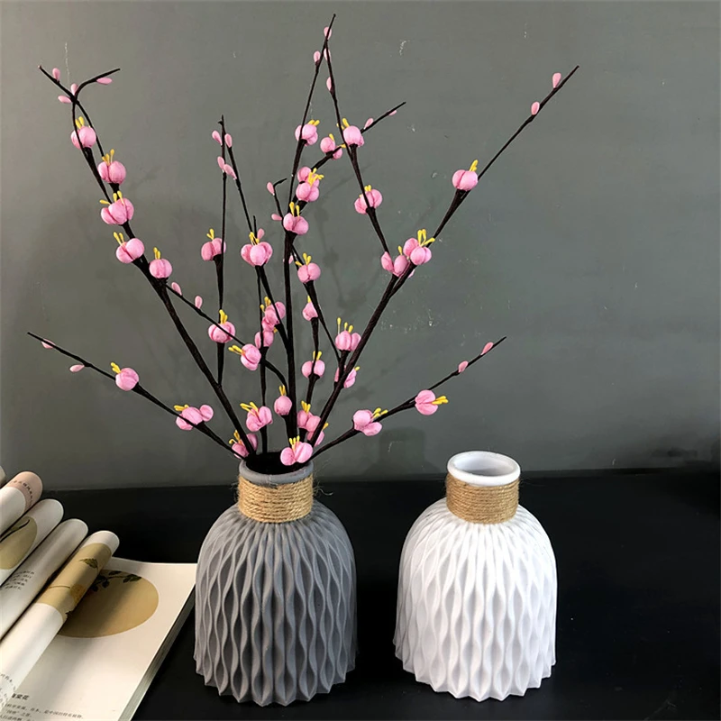 

Современная керамическая ваза с имитацией цветов, ваза для цветов, пластиковое украшение для дома, Цветочная композиция в стиле скандинавс...