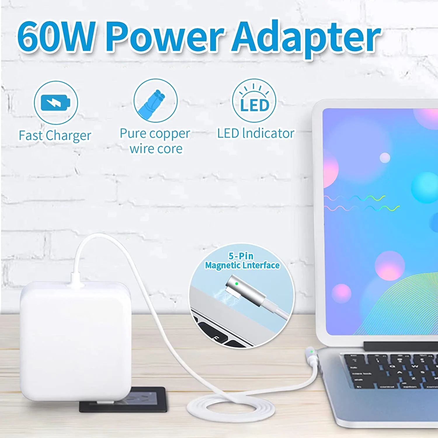 

60W 85W 45W L Mac Book Pro Charger Replacement for Mac Book Pro 13 Inch Magnetic Shape Connector Power Adapter Before Mid 2012