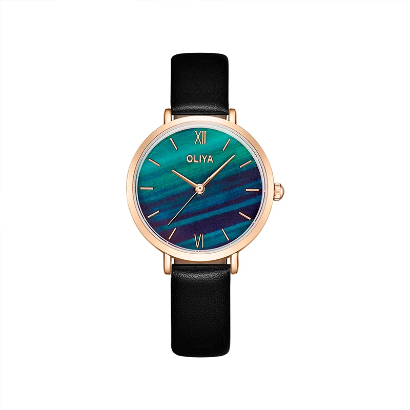 

Oliya Aurora Green Watch For Women Luxury Square Ladies Elegant Bracelet Wristwatch Quartz Movement Waterproof Relogio Feminino