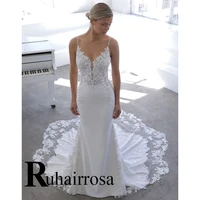 ruhair simple elegant mermaid wedding dresses spaghetti straps petal train sweetheart charming personalised vestidos de novia