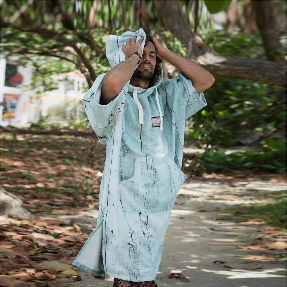 Пляжные халаты унисекс с капюшоном плащ быстросохнущий пеленальный халат