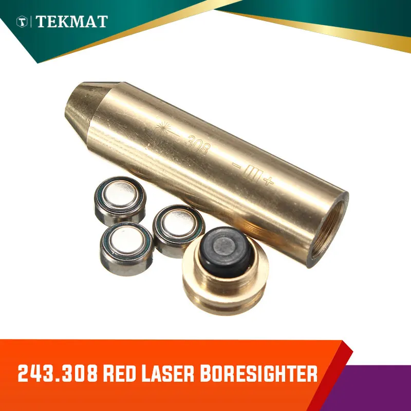 

Tekmat Brass Housing Laser Boresighter .308 Red Dot Cartridge Bore Sighter Rifle Shooting Aluminum For Scope Hunting Xhunter