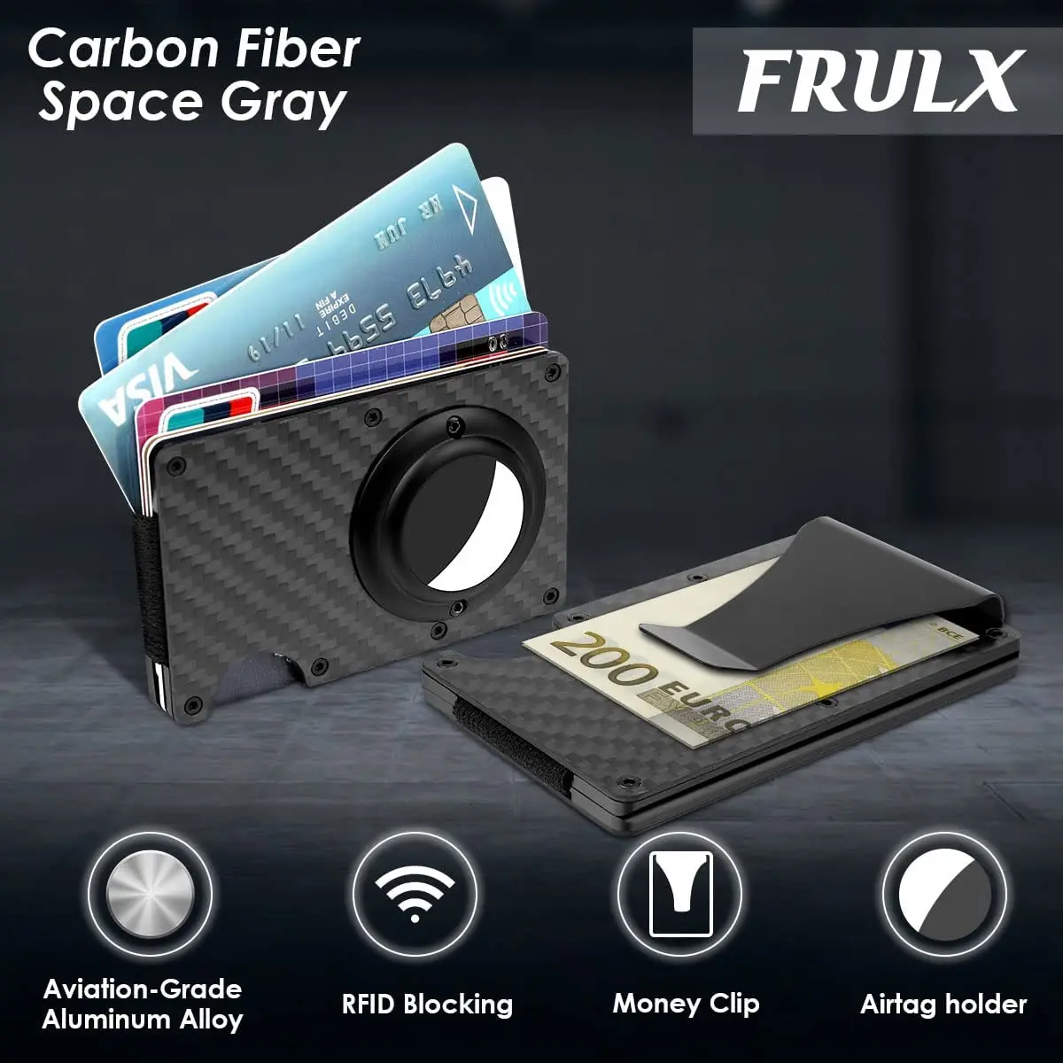 Aluminium Wallet For Apple Airtag Metal Credit ID Card Holder Men Slim Minimalist Business Cardholder Money Clip Cartera Hombre