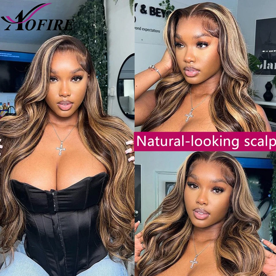 

Cheap 13x4 Lace Frontal Wigs For Women Brown Hightlight Long Human Hair Wigs Loose Deep Wave Lace Front Wigs Free Shipping Remy