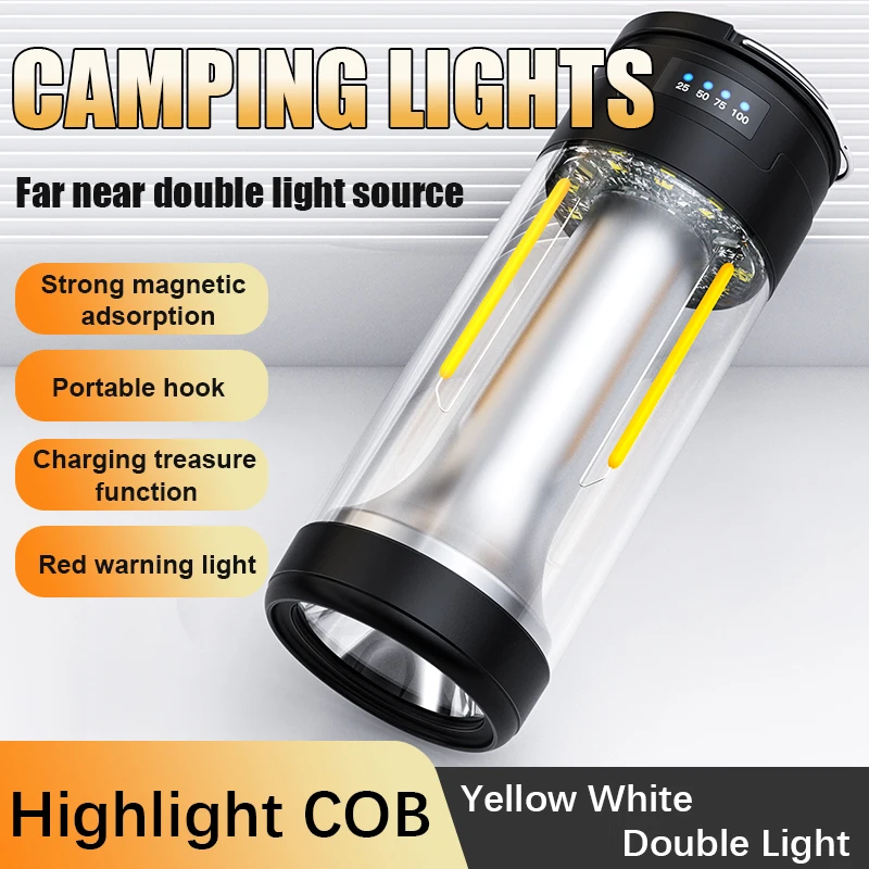 

Camping Lights Three-in-one Multi-functional Work Lights Outdoor Tent Light Rechargeable Magnetic Suction Warning Lamp
