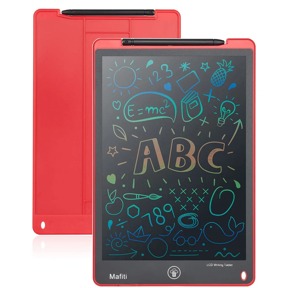 

Mafiti LCD Writing Tablet 12 Inch Colorful Electronic Writing Drawing Pads Doodle Board For Kids With Folio Cardboard Case