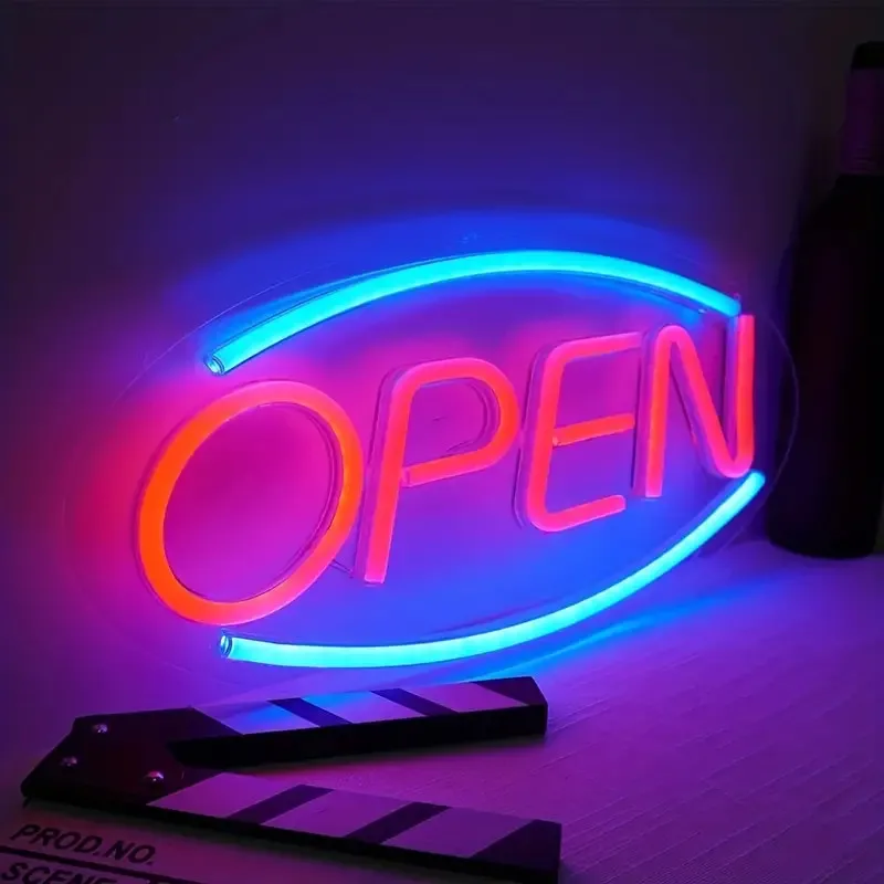 Светодиодная неоновая вывеска OPEN, USB-неоновая вывеска, декор для стен спальни, сине-красная, индивидуальная световая вывеска для бизнеса, декор для дверей и витрин магазинов (art.: 3920da98d4e65) - 3920da98d4e65