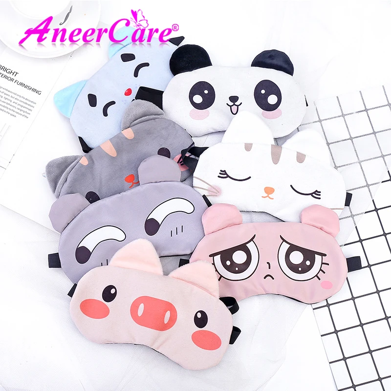 

Ice Pack Included Cute Sleeping Blindfold Sleeping Mask Sleeping Cover Plush Mask Eyepatch Nap Health Eye Cover Soft Eye Masks.