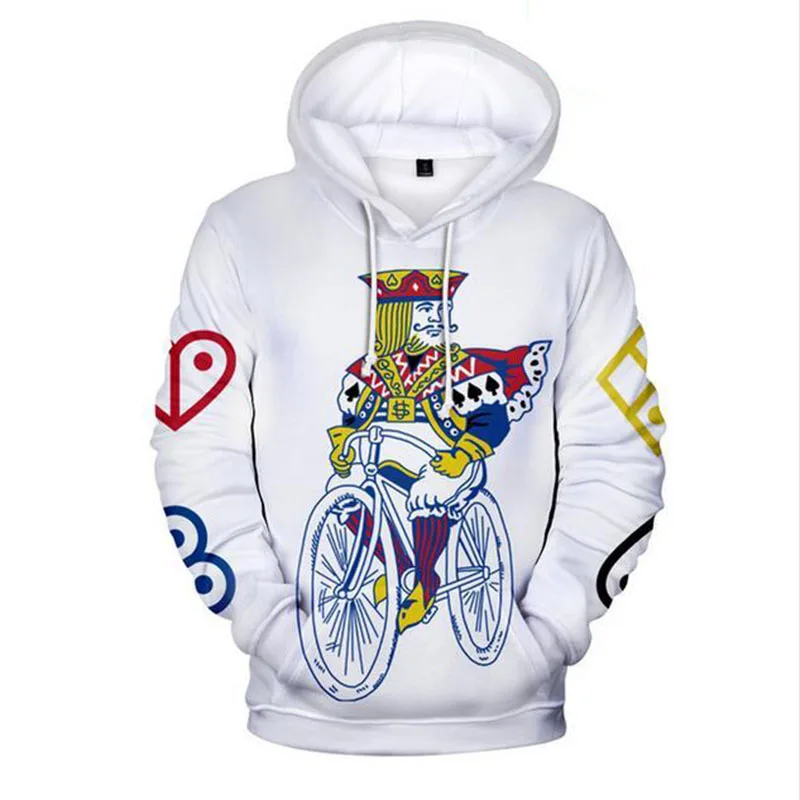

Heart Of The Cards Men's Hoodie 3D Poker Graphic Print Playing Poker King Sweatshirts Hip Hop Style Hooded Fashion Pullover