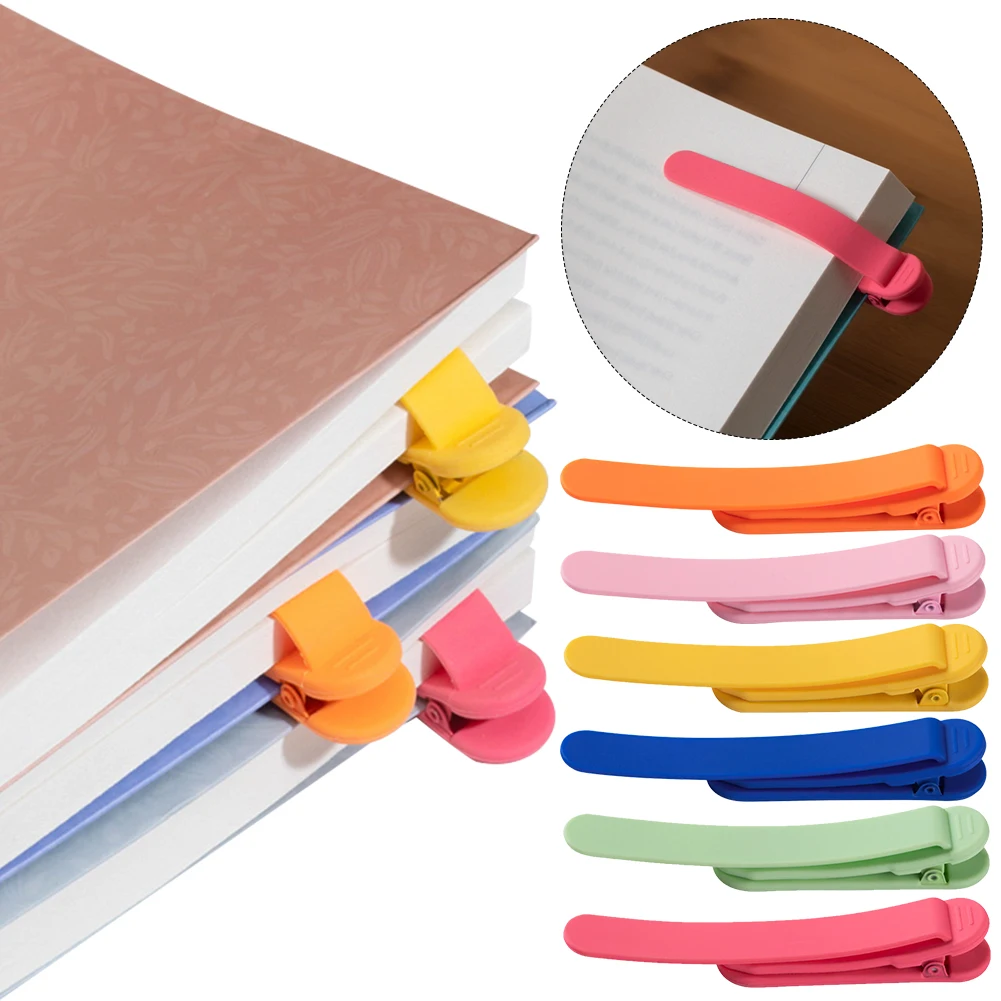 3/6 шт. Пряжка для закладок Силиконовый зажим Книжная пряжка Креативный