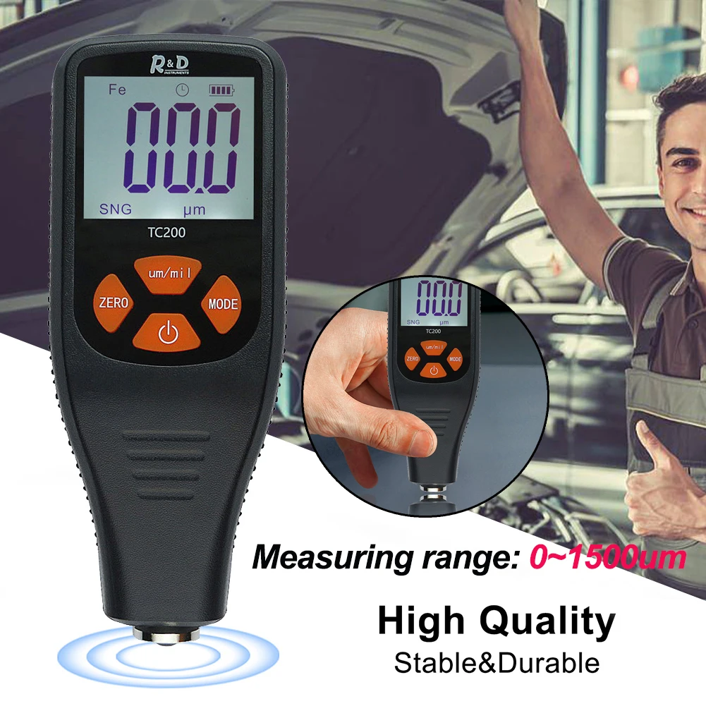 

Coating Thickness Tester LCD Backlight Check Coating Auto Car Paint Meter 0~1500um F/NF Automatic Detection for Used Car Buyers