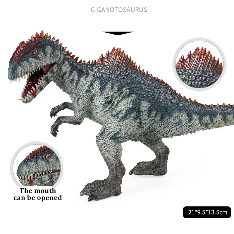 Jurassic Dinosaur Simulation Big Giganotosaurus Model Action Figures Dino With Lawn Tree Stump Cactus Scene Figurines Toys Gifts