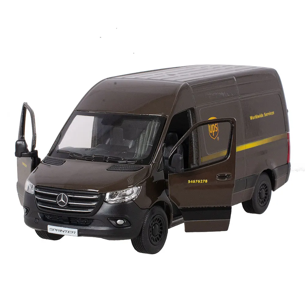Машинка металлическая инерционная Mercedes-Benz Sprinter UPS Edition модель машины 1:48 KT5430D