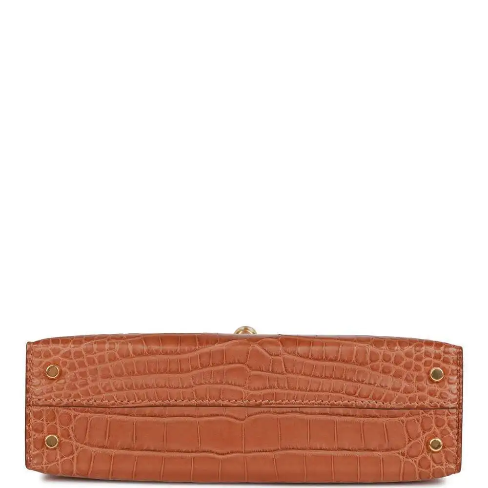 Hermès Kelly Sellier 20 см Маттовый Аллигатор Золотое оборудование