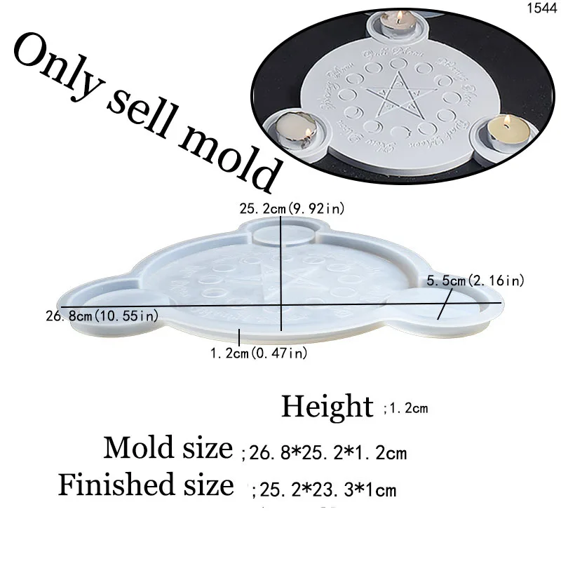 Подсвечник для гадания алтарь силиконовая форма пентаграмма Луна затмение