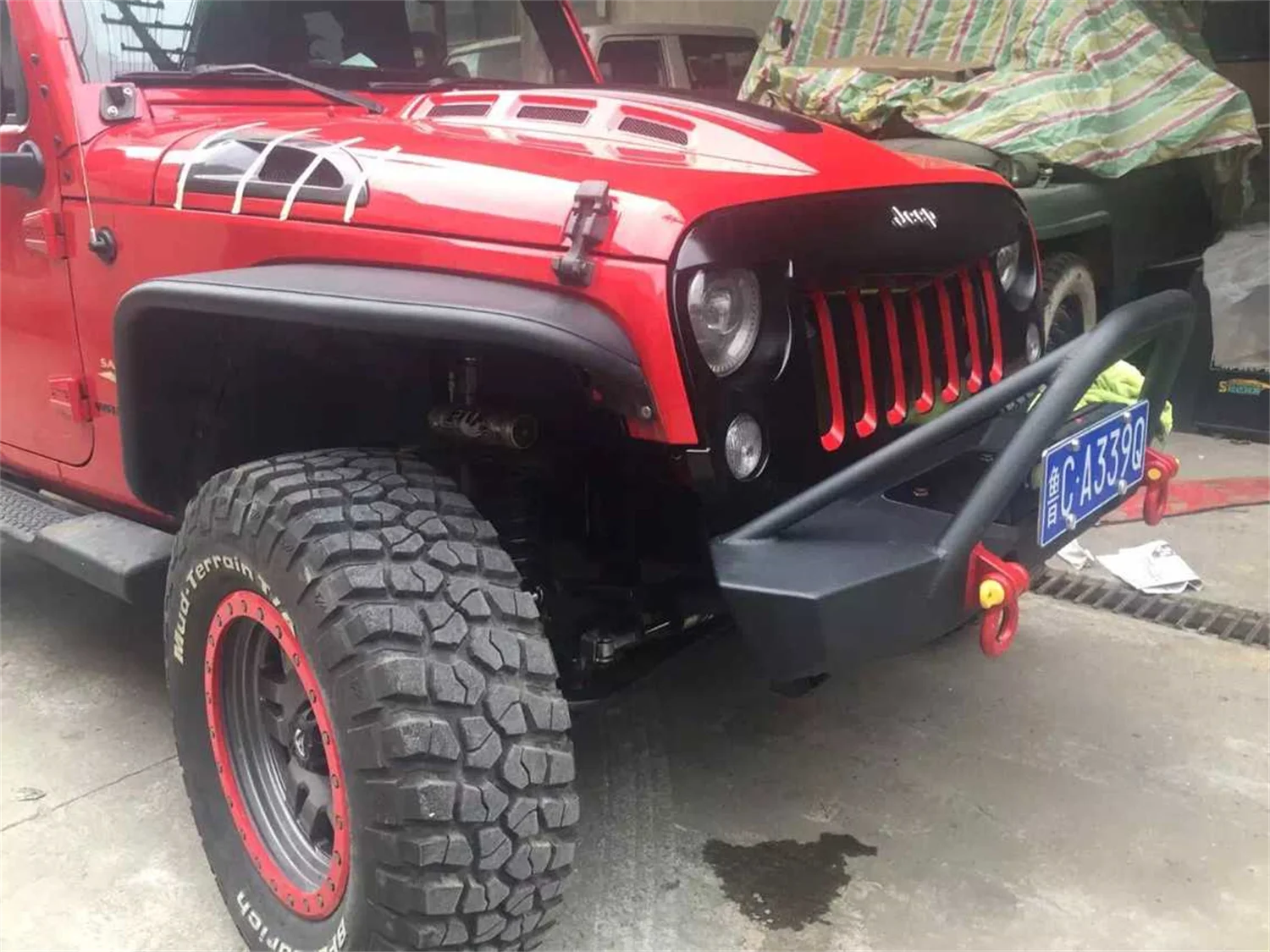 SXMA J065 Poison Spider Front Bumper Double-Barrelled For Jeep Wrangler JK 2007-2017 |