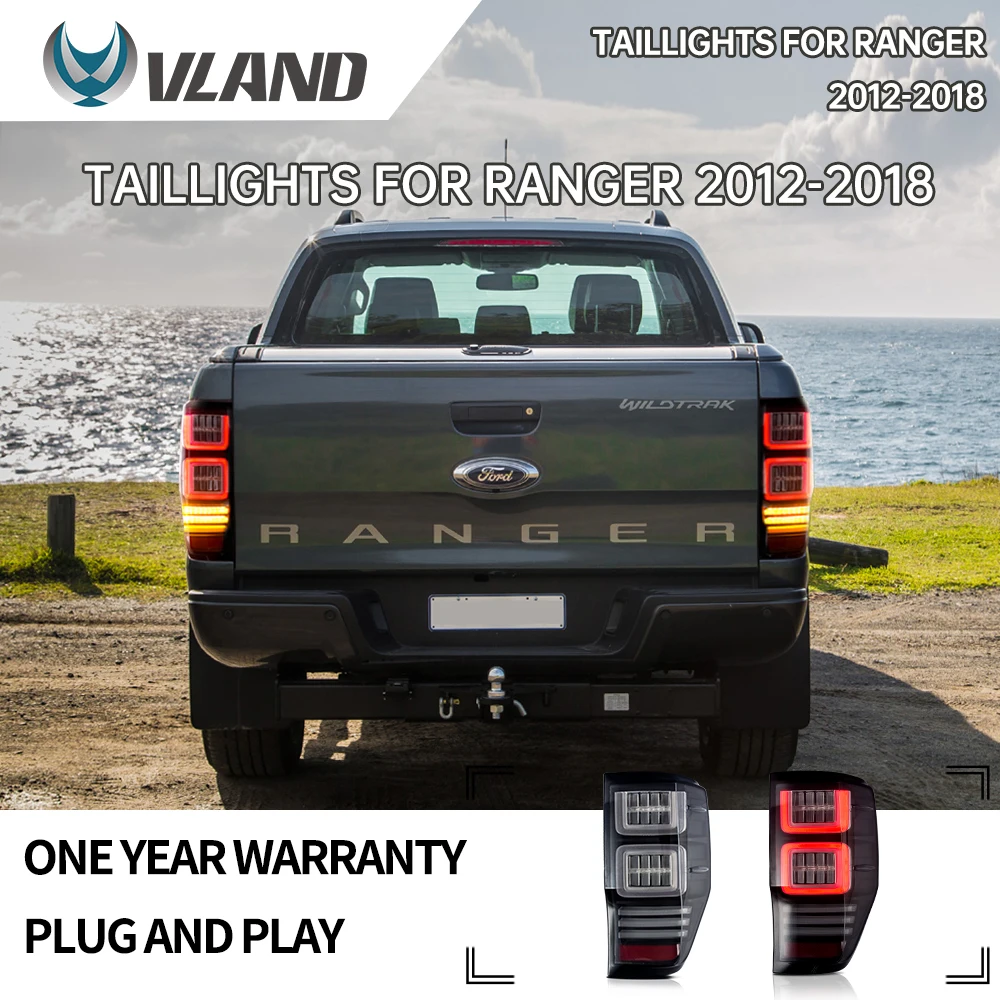 

VLAND Factory accessories for Car LED lights for Ranger Taillight 2015 2016 2017 Tail lamp with DRL+Reverse+Brake Moving signal