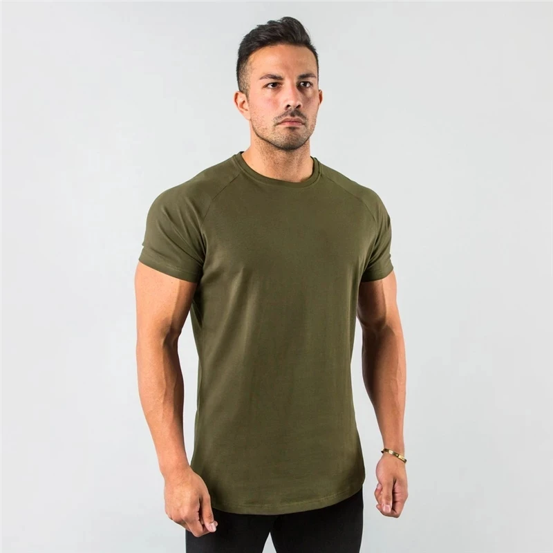 

Camiseta lisa de Fitness para hombre, camiseta de манга corta para correr, Culture, ropa de gimnasio, ajustada, nueva