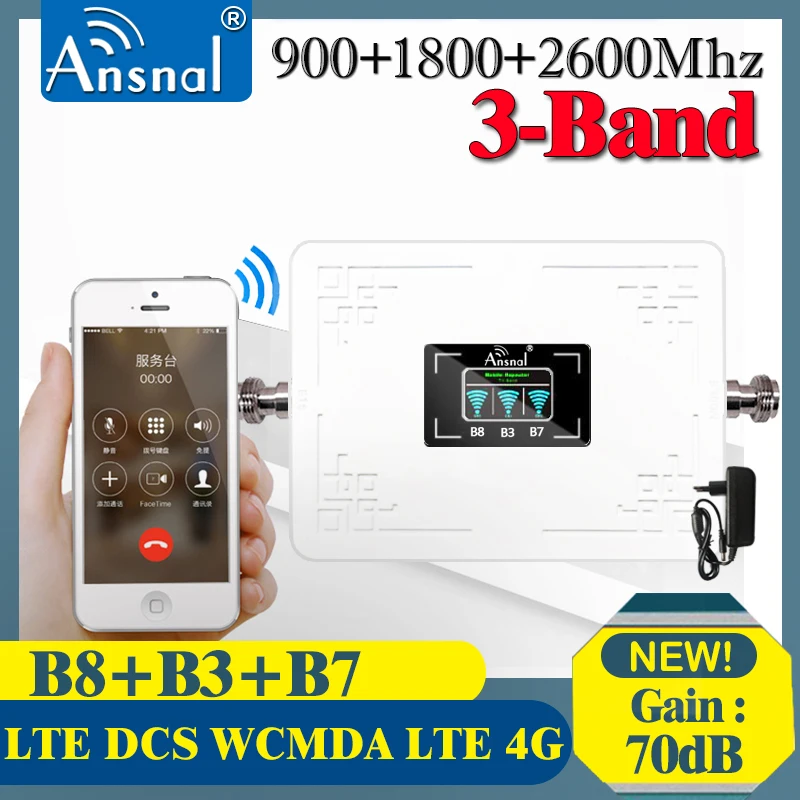 

Sale!!Cellular Amplifier GSM 2g 3g 4g Repeater Tri Band B20 800 900 1800 2100 2600 GSM LTE 4g Signal Amplifier Cellular Booster