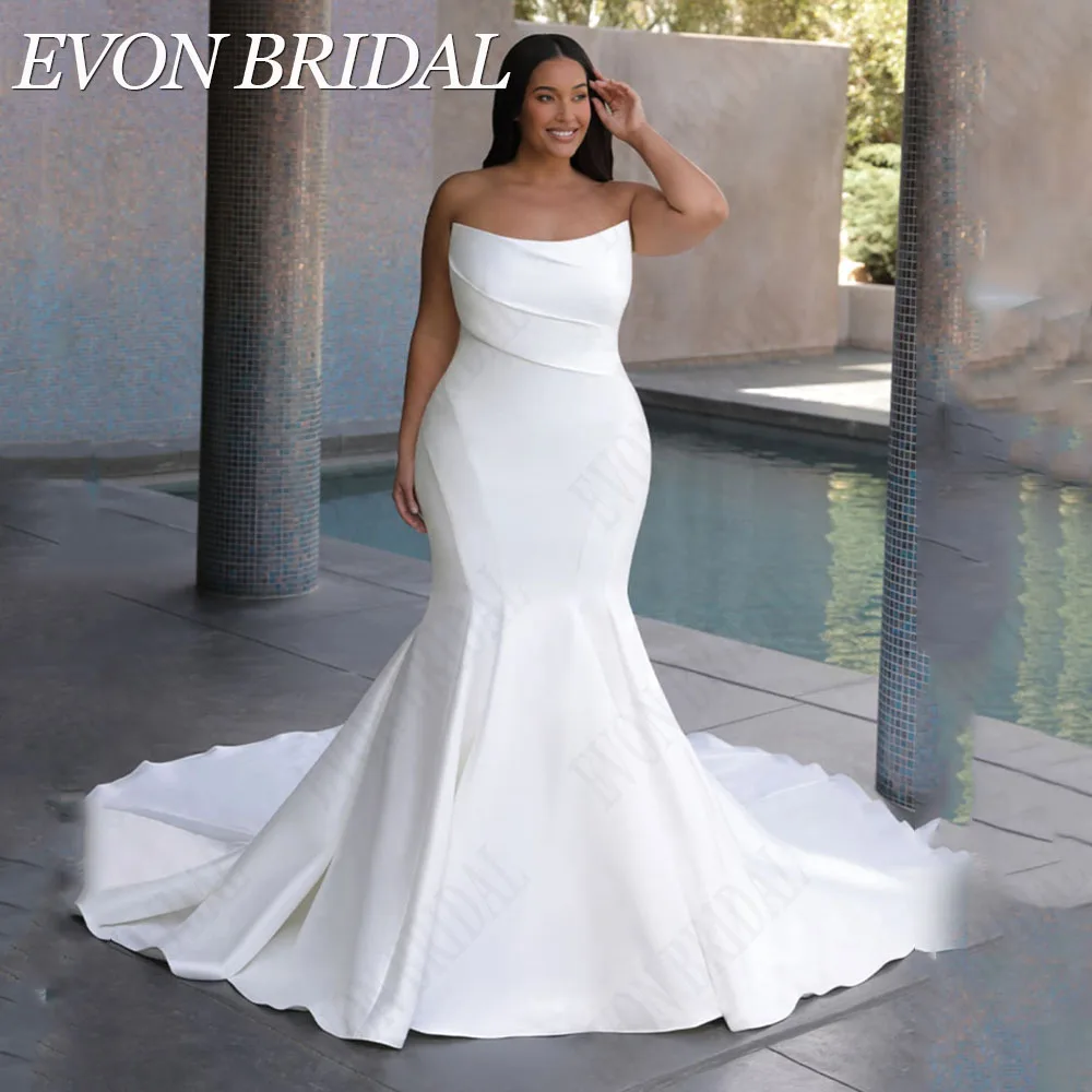 Фото Свадебное платье Vestidos De Novia Talla GrandeEVON свадебное элегантное платье-русалка, женское платье без рукавов, женское платье без бретелек №3